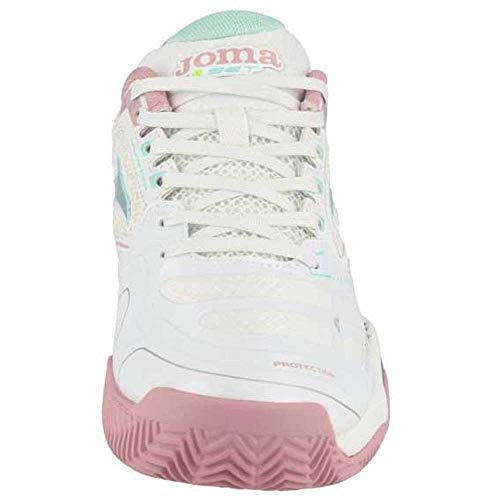 Joma Set Lady, Zapatos de Tenis Mujer, Blanco-Rosa, 38 EU