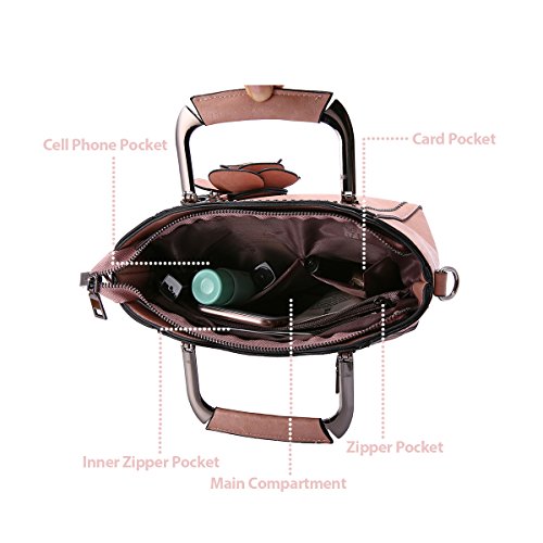 JOSEKO Bolsos de Mujer Retro Bolso Señora Tote, Bolso de Hombro de Cuero Mensajero Bolso Bandolera Bolsillos de Compras Elegantes de la Señora Trabajo Diario Vida Navidad y Fiesta