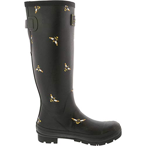 Joules Welly Print, Zapatos para Agua para Niñas, Negro Negro Metálico Abejas Blkmtlbees, 36 EU