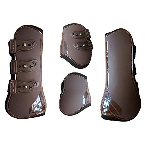 Juego de 4 botas deportivas para caballos, de neopreno, para tendón de caballo, protección segura para las piernas, equipo ecuestre para saltar, montar en eventos, doma