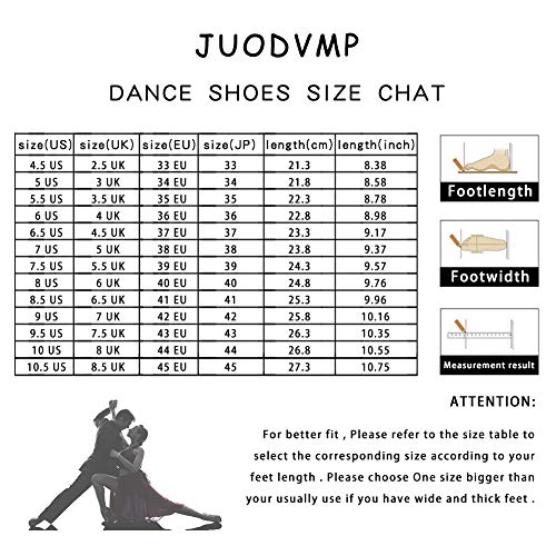 JUODVMP Zapatos de Baile Latino Mujer Salón De Baile Tango Salsa Tacon Alto Botas de Baile,Modelo YCL445-7.5CM,Negro,37 EU