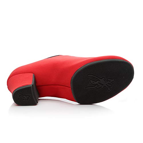 JUODVMP Zapatos de Baile Latino Mujer Salsa Zapatos de Baile con Plataforma Entrenamiento de salón de Baile Zapatos de tacón bajo,Modelo NJB-3CM-JD, 41 EU