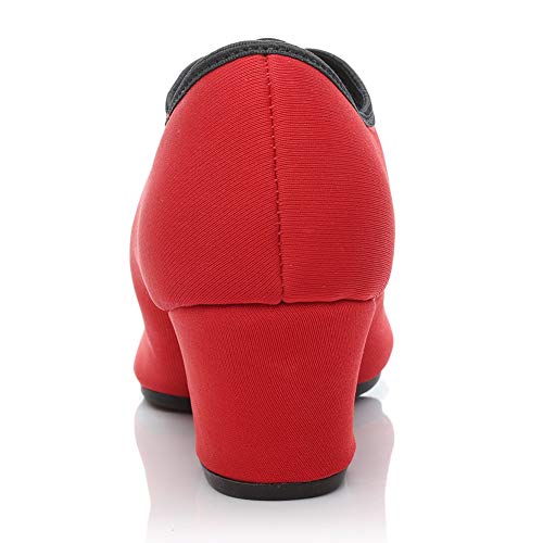 JUODVMP Zapatos de Baile Latino Mujer Salsa Zapatos de Baile con Plataforma Entrenamiento de salón de Baile Zapatos de tacón bajo,Modelo NJB-3CM-JD, 41 EU