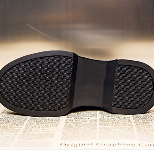 JUSEN El otoño y el Invierno y Botas de Mujer Botas de Moda Martin Botas, Tacones Altos Vestido de Tobillo, Cuero de la PU Punta Redonda de la Nieve del Invierno Botas, más el tamaño de 5-7,39