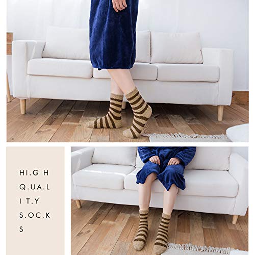 Justay 5 Pares de Calcetines Termicos Grueso Antideslizante de Lana para Hombres y Mujeres