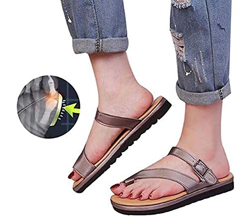 JXJ Sandalias de Moda para Mujer Sandalias de Playa con Tapa para Mujer Verano Cuero de PU Zapatillas Sandalias de tacón Zapatos Casuales para Caminar Chanclas con Punta de Clip Zapatos antidesl