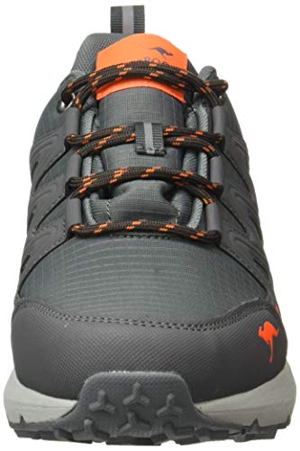 KangaROOS K-Trun Low RTX, Zapatillas Unisex Adulto, Gris Acero, Naranja neón, 45 EU