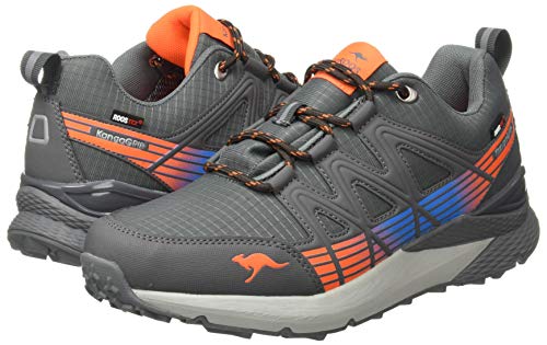 KangaROOS K-Trun Low RTX, Zapatillas Unisex Adulto, Gris Acero, Naranja neón, 45 EU