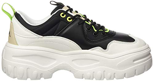 Kappa Kassidy Authentic, Zapatillas Deportivas Mujer, Negro/Blanco/Verde Lima, 38 EU