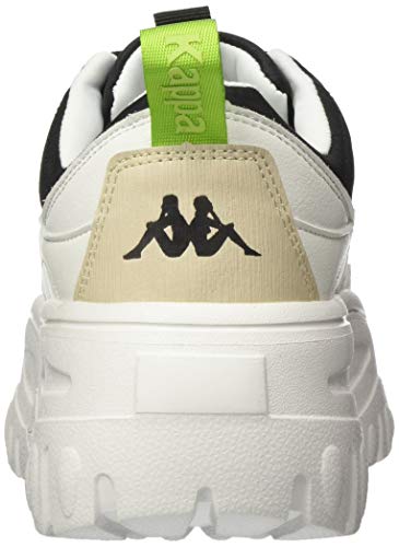 Kappa Kassidy Authentic, Zapatillas Deportivas Mujer, Negro/Blanco/Verde Lima, 38 EU