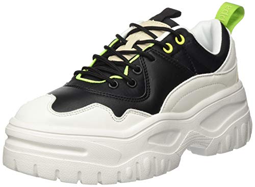 Kappa Kassidy Authentic, Zapatillas Deportivas Mujer, Negro/Blanco/Verde Lima, 38 EU
