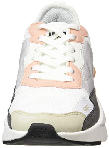 Kappa Wallas, Zapatillas Deportivas para Mujer, Blanco/Gris Oscuro/Beige/Rosa, 39 EU