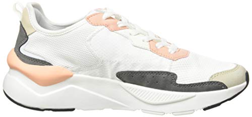 Kappa Wallas, Zapatillas Deportivas para Mujer, Blanco/Gris Oscuro/Beige/Rosa, 39 EU