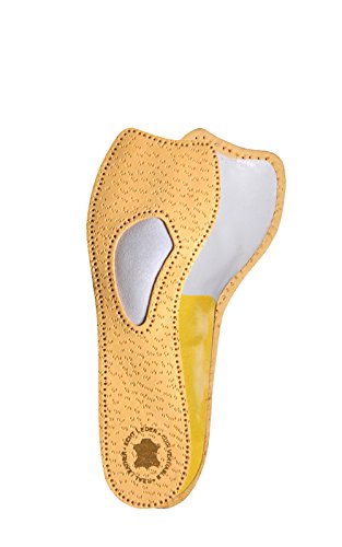 Kaps 3/4 funda de piel plantillas ortopédicas para bombas/tacones con arco, ballet todos los tamaños, color Marrón, talla 36 EU