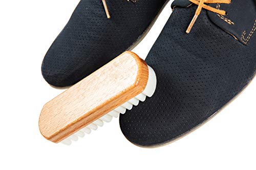 Kaps Wooden Nubuck And Suede Restorer Brush With Natural Soft Rubber Crepe, For Leather Shoes, Bags And Accessories, By