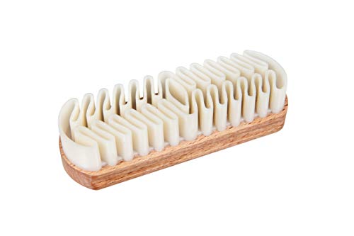 Kaps Wooden Nubuck And Suede Restorer Brush With Natural Soft Rubber Crepe, For Leather Shoes, Bags And Accessories, By