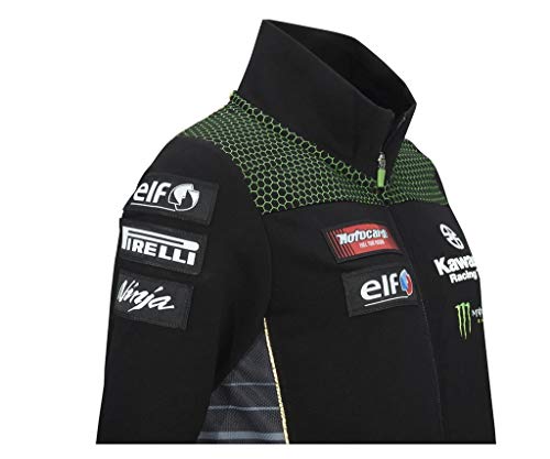 Kawasaki WSBK - Sudadera para mujer negro y verde XXL