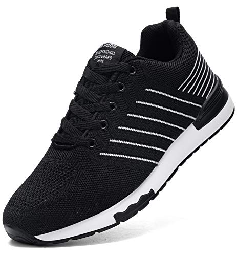 Kefuwu Zapatillas de Deportes Hombre Mujer Zapatos Deportivos Running Zapatillas para Correr Ligero Transpirables Casual Zapatos Gimnasio Correr Sneakers（Negro 44）