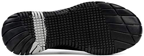 Kefuwu Zapatillas de Seguridad Hombre Ligero Calzado de Seguridad CómodoTranspirable con Punta de Acero Zapatos de Trabajo Verano (Negro Blanco, 39 EU)