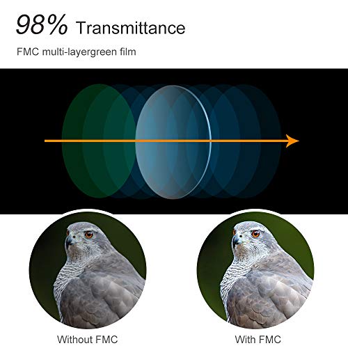 K&F Concept-Monocular 12x50 Bak4 Nitrógeno IP68 Impermeable con Soporte Móvil para observación de Aves/Senderismo/Caza/Camping/Regalo Navidad,Telescopio Monoculares de largo alcance