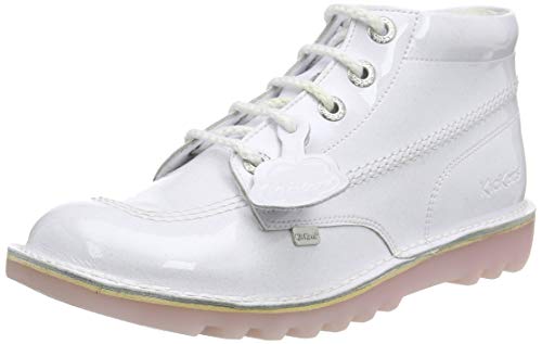 Kickers Kick Hi, Botines Mujer, Multicolor Blanco Claro Rosa Blanco, 40