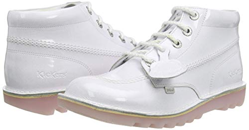 Kickers Kick Hi, Botines Mujer, Multicolor Blanco Claro Rosa Blanco, 40