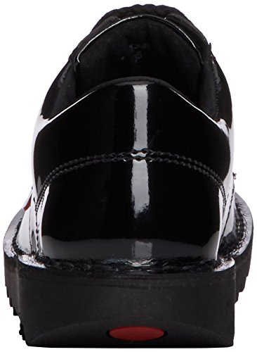 Kickers Lo Core Patl Jf - zapatos con cordones de cuero Niños Niñas, negro (Black), 39 EU (6 UK)