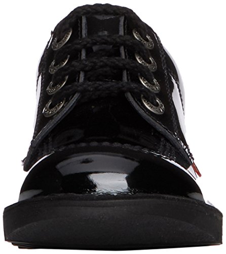 Kickers Lo Core Patl Jf - zapatos con cordones de cuero Niños Niñas, negro (Black), 39 EU (6 UK)