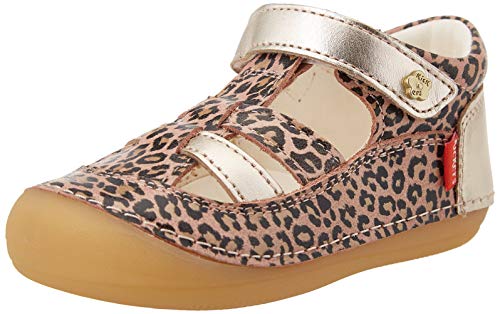 Kickers SUSHY, Zapatos Planos Mary Jane Unisex bebé, Beige Leopard, 22 EU