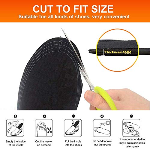 KIPIDA Plantillas Calefactables, Calentadores de Pies Carga USB Plantillas Pies Eléctrica Calefacción Inverno Suelas Calentables Hombre Mujer para Esquí Pesca Marcha Senderismo, Puede Cortar y Lavable
