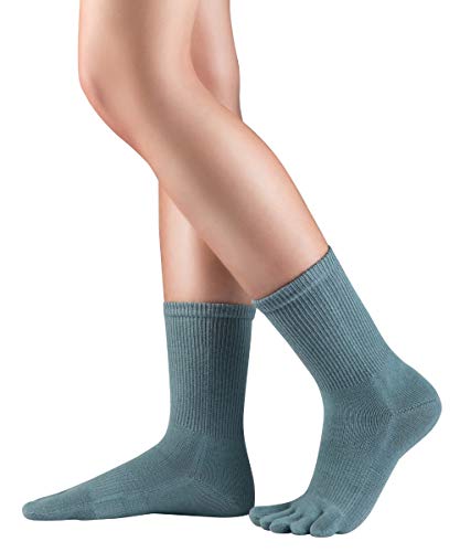 Knitido Dr. Foot® Hallux Valgus | Calcetines con dedos para juanetes, media pierna, Talla:43-46, Colores:azul-gris (854)
