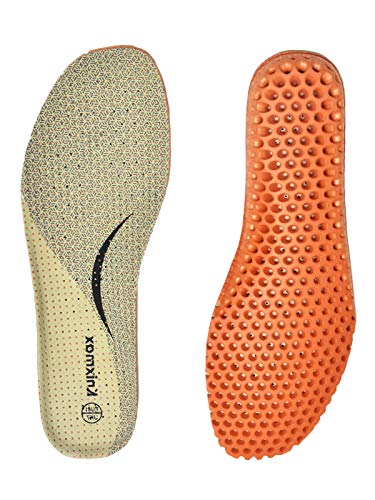 Knixmax Plantillas Deportivas Ortopedicas Hombre Mujer para Fascitis Plantar, Plantillas Elevadoras Invisibles, para el Dolor de Talón, Corrección del Tobillo, Caminar, Escalada, Beige EU 43