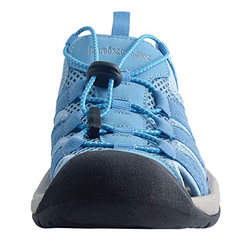 Knixmax-Sandalias de Senderismo Verano para Hombre Mujer Verano Exterior Senderismo Ligeras Antideslizantes Zapatillas Trekking Deportivas Casuales Sandalias de Playa, W-Azul 37