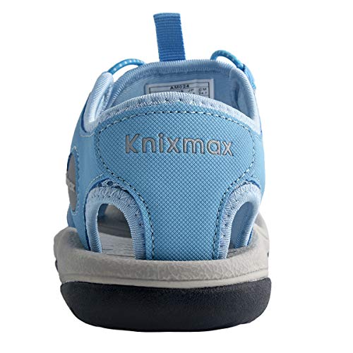 Knixmax-Sandalias de Senderismo Verano para Hombre Mujer Verano Exterior Senderismo Ligeras Antideslizantes Zapatillas Trekking Deportivas Casuales Sandalias de Playa, W-Azul 37