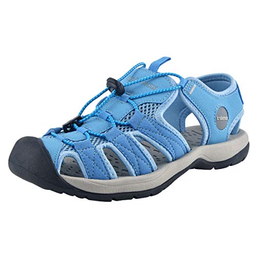 Knixmax-Sandalias de Senderismo Verano para Hombre Mujer Verano Exterior Senderismo Ligeras Antideslizantes Zapatillas Trekking Deportivas Casuales Sandalias de Playa, W-Azul 37