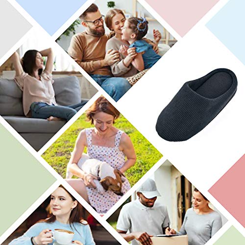Knixmax Zapatillas de Estar por Casa para Hombre Mujer, Zapatos Memory Algodón Pantuflas, Zapatillas Cómodas Suave CáLido y Antideslizante Zapatillas para Interior, Hotel, Hogar, Negro EU 38-39