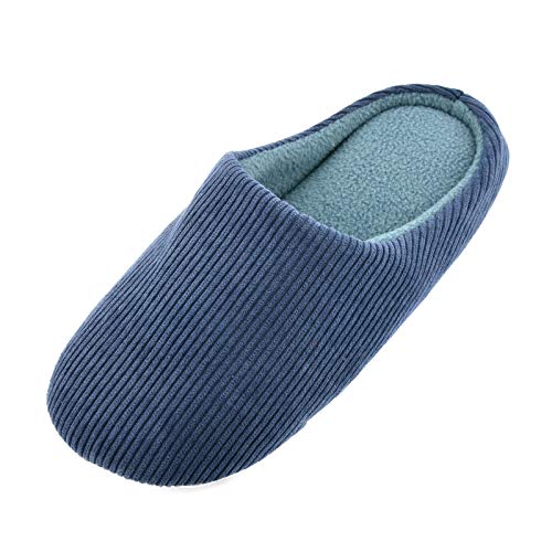 Knixmax Zapatillas de Estar por Casa para Hombre Mujer, Zapatos Memory Algodón Pantuflas, Zapatillas Cómodas Suave CáLido y Antideslizante Zapatillas para Interior, Hotel, Hogar, Azul EU 46-47