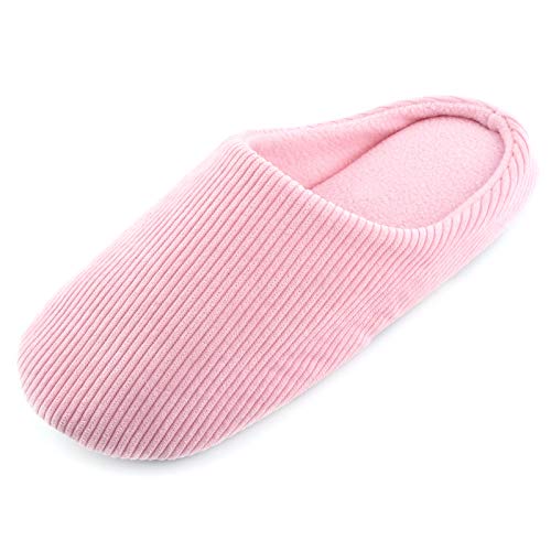 Knixmax Zapatillas de Estar por Casa para Hombre Mujer, Zapatos Memory Algodón Pantuflas, Zapatillas Cómodas Suave CáLido y Antideslizante Zapatillas para Interior, Hotel, Hogar, Rosa EU 40-41