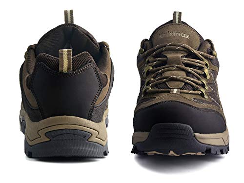 Knixmax-Zapatillas de Montaña para Mujer, Zapatos de Senderismo Calzado de Trekking Escalada Aire Libre Zapatos Low-Top Impermeable Antideslizante Zapatos de Trekking (Marrón, Gris) Brown-3