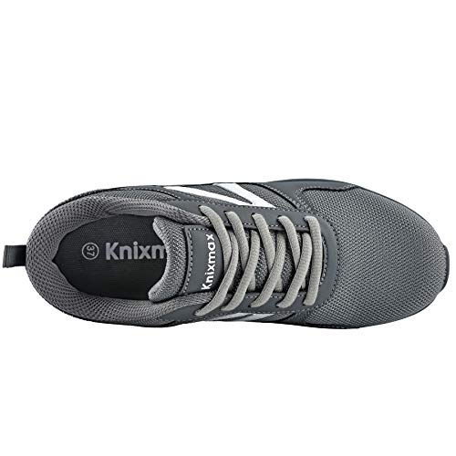 Knixmax-Zapatillas de Running para Mujer, Zapatillas de Deportivas para Correr Al Aire Libre Zapatos Gimnasia Ligero Fitness Casual Sneakers Zapatillas Ligeras Cómodas y Transpirables, Gris EU 39
