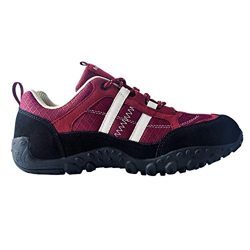 Knixmax - Zapatillas de Senderismo para Mujer, Zapatillas de Montaña Trekking Trail Ligeros Cómodos y Transpirables Zapatillas de Seguridad Low-Top Antideslizante de Deporte, Rojo EU 41