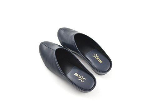 Kosma Menorca Pantuflas de Piel de Estar por casa (37, Azul Marino)