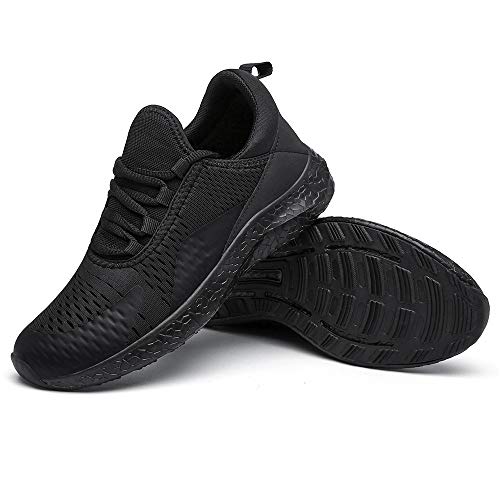 KOUDYEN Zapatillas Deporte Hombres Mujer Gimnasio Running Zapatos para Correr Transpirables Sneakers (D Negro Completo, Numeric_46)