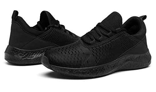 KOUDYEN Zapatillas Deporte Hombres Mujer Gimnasio Running Zapatos para Correr Transpirables Sneakers (D Negro Completo, Numeric_46)