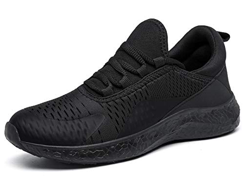 KOUDYEN Zapatillas Deporte Hombres Mujer Gimnasio Running Zapatos para Correr Transpirables Sneakers (D Negro Completo, Numeric_46)