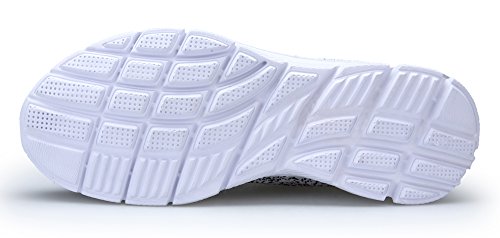 KOUDYEN Zapatillas Deportivas de Mujer Hombre Running Zapatos para Correr Gimnasio Calzado Unisex,XZ746-W-blackwhite-EU39