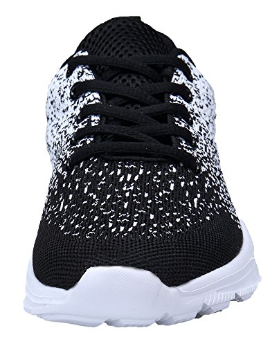 KOUDYEN Zapatillas Deportivas de Mujer Hombre Running Zapatos para Correr Gimnasio Calzado Unisex,XZ746-W-blackwhite-EU42