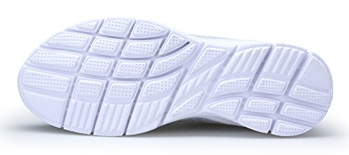 KOUDYEN Zapatillas Deportivas de Mujer Hombre Running Zapatos para Correr Gimnasio Calzado Unisex,XZ746-W-grey-EU43