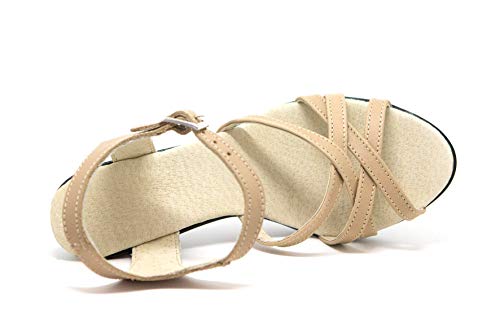 KS - 163 - Zapatos Sandalias para Mujer - Ideales para Verano - Cuero Beige 37