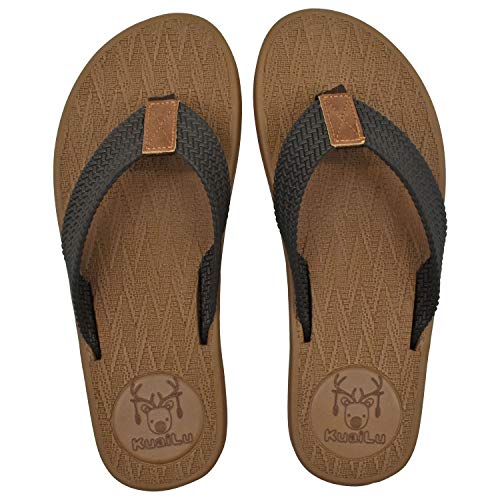 KuaiLu Chanclas Hombre Verano Playa Piscina Comodas Sandalias Goma Planas Caminar Zapatos